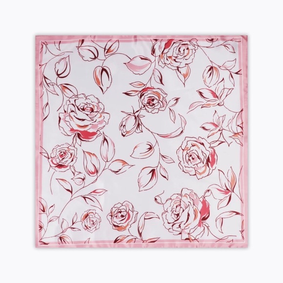 Accessories - Square roses Silk scarf